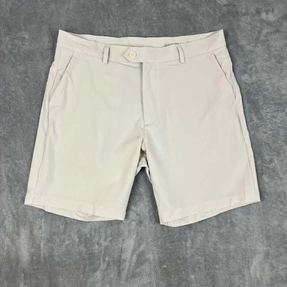 G Fore Tour Performance Shorts Mens 34 Beige Lightweight Wicking Stretch